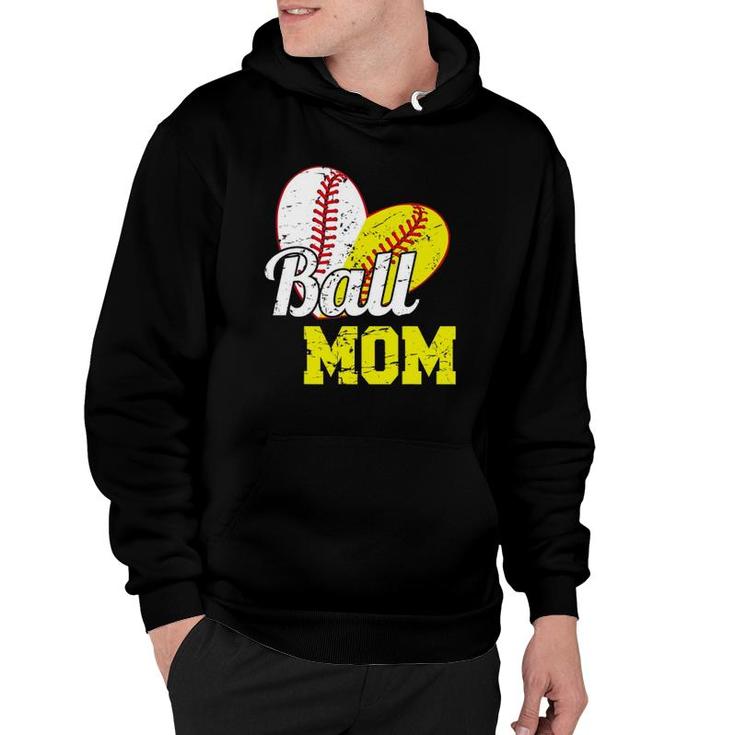 Funny Ball Mom Softball Baseball Outfit For Women Mother's Day Hoodie