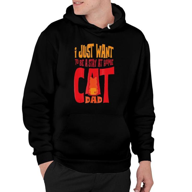 Funny Cat Lover Gift Stay At Home Cat Dad Hoodie