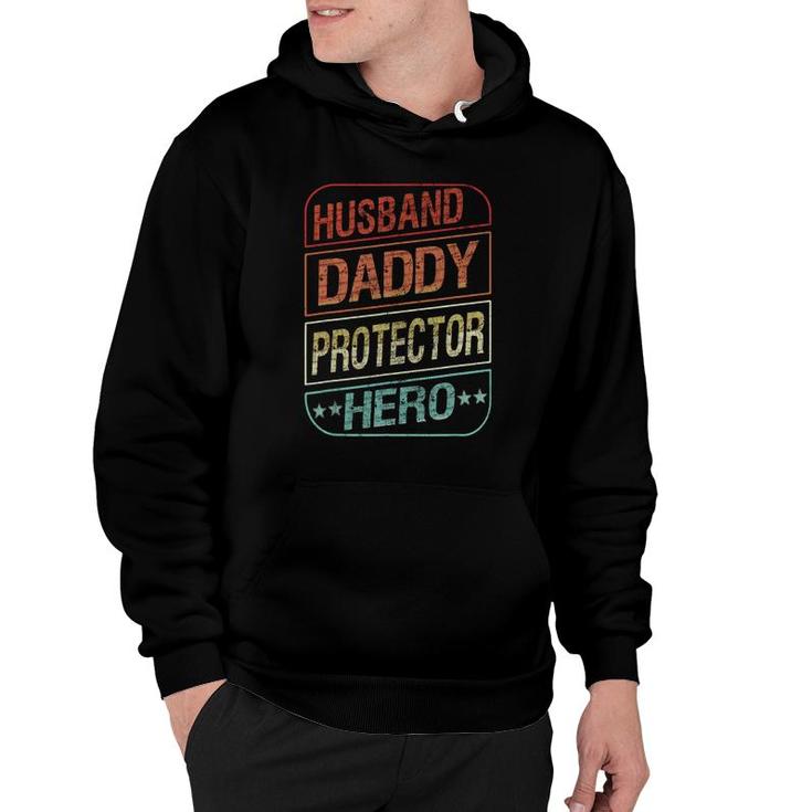 Funny Dad Gift Husband Daddy Protector Hero Fathers Day Mens Hoodie