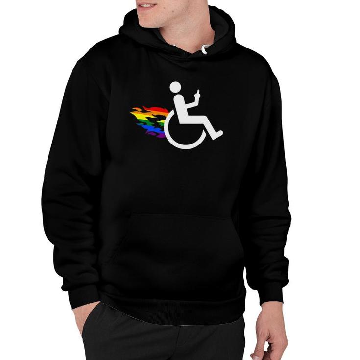 Funny Handicap Disabled Lesbian Amputee Lgbt Gay Wheelchair Hoodie
