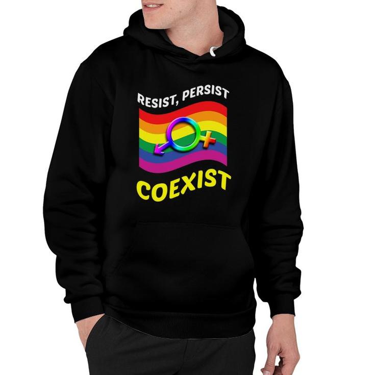 Funny Resist Persist Coexist Bi Lesbian Gay Lgbt Hoodie