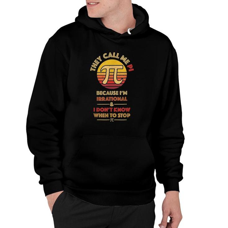 Funny Retro Pi Day Math Teacher Gifts They Call Me Pi Hoodie