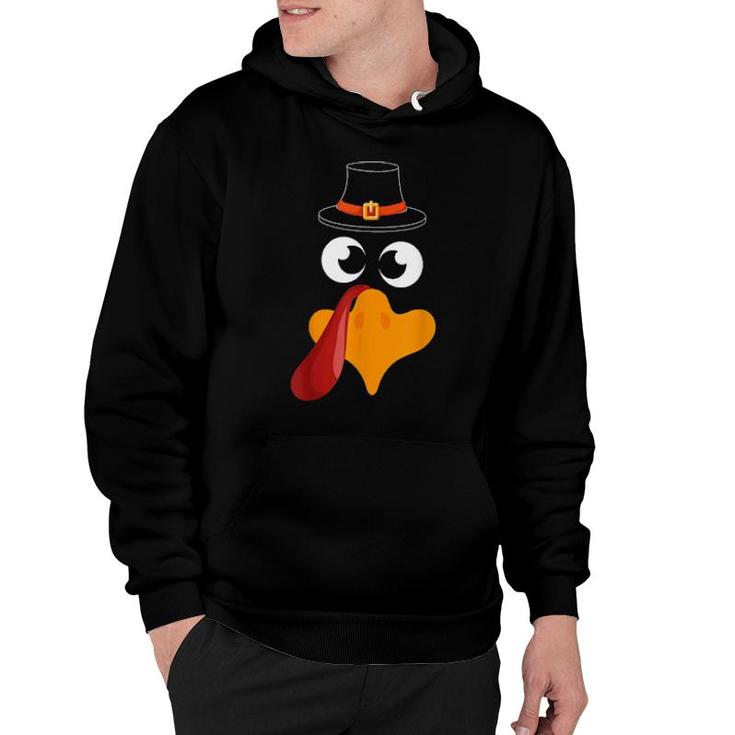Funny Thanksgiving Fall Joke Silly Turkey Face Thanksgiving  Hoodie