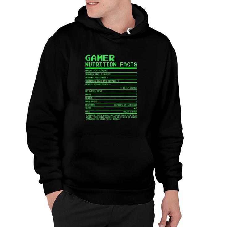 Gamer Nutrition Facts Gifts Hoodie