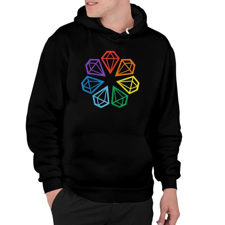 Gay Pride Lgbt Rainbow Minimalist Polygon Diamonds  Hoodie