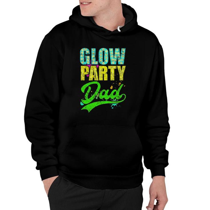 Glow Party Dad Retro Neon Father Daddy Distressed Hoodie