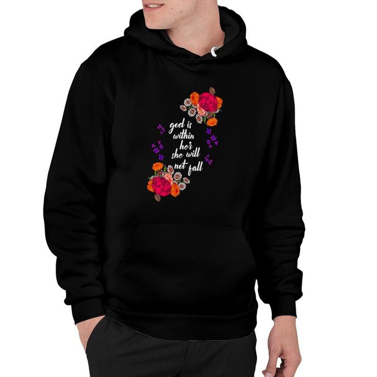 God Is Within Her Biblical Quote Godly Sayings Christian Gift Hoodie