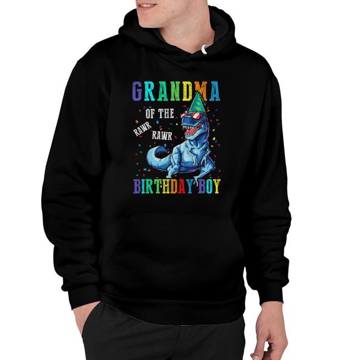 Grandma Of The Birthday Boy  Funny Grandma Dinosaur Hoodie