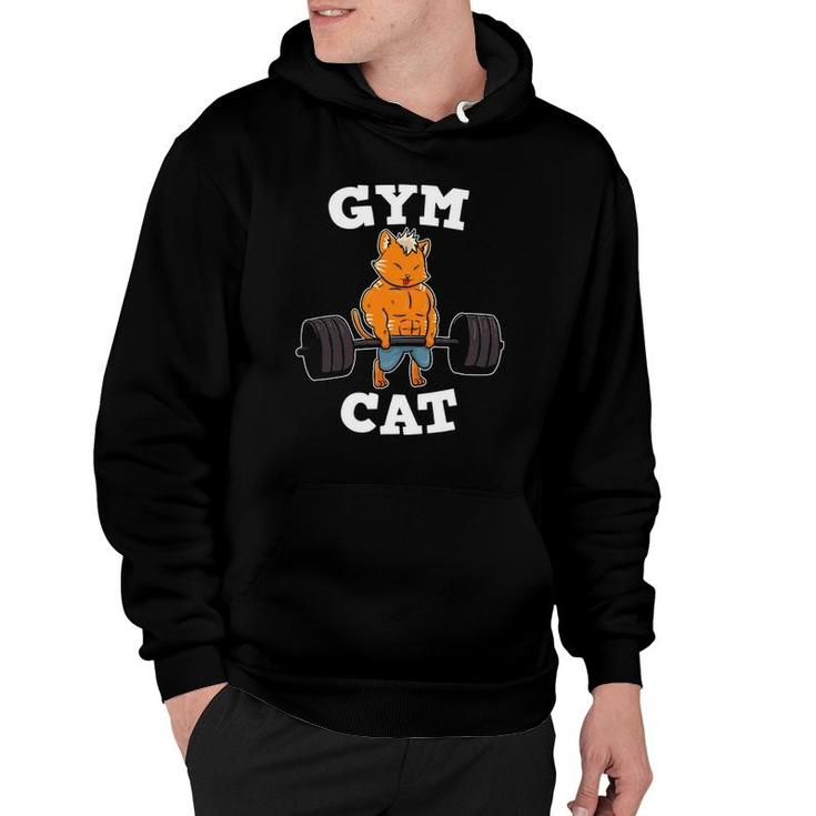 Gym Cat Fitness Deadlift Weights Exercise Kitten Gift Idea Hoodie