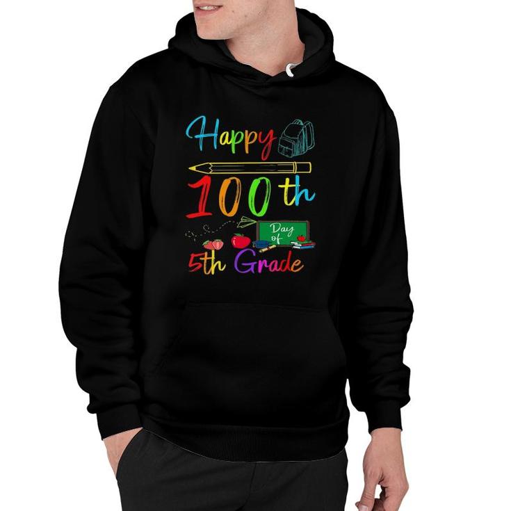 Happy 100Th Day Of 5Th Grade  Gifts Teacher Boys Kids Hoodie