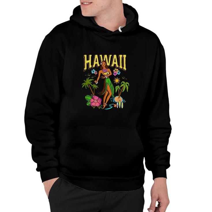 Hawaii Aloha Beach Tiki Retro Vintage Pinup Hula Girl  Hoodie