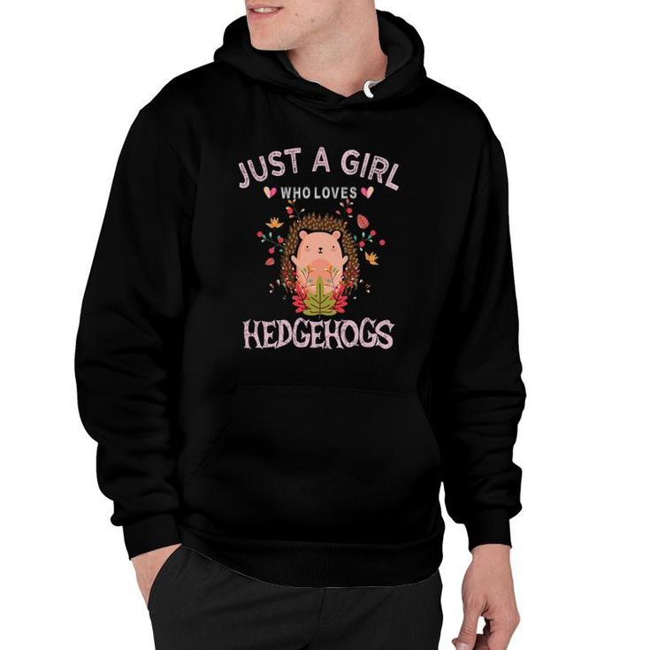 Hedgehog Lover Women Gift Just A Girl Who Loves Hedgehogs Hoodie