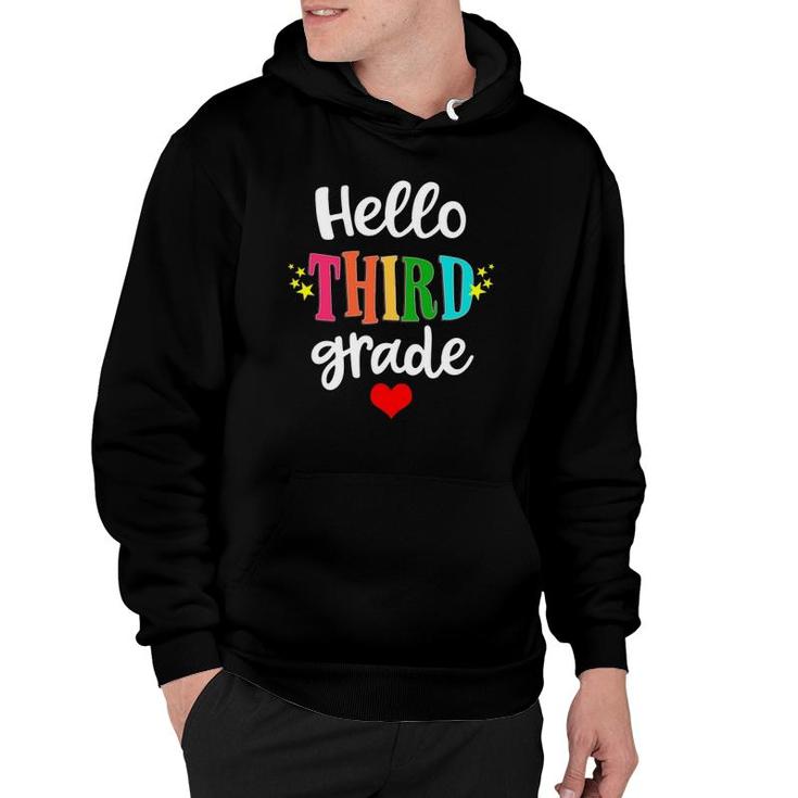 Hello 3Rd Grade Colorful Third Grade Teacher Kids Gift Hoodie