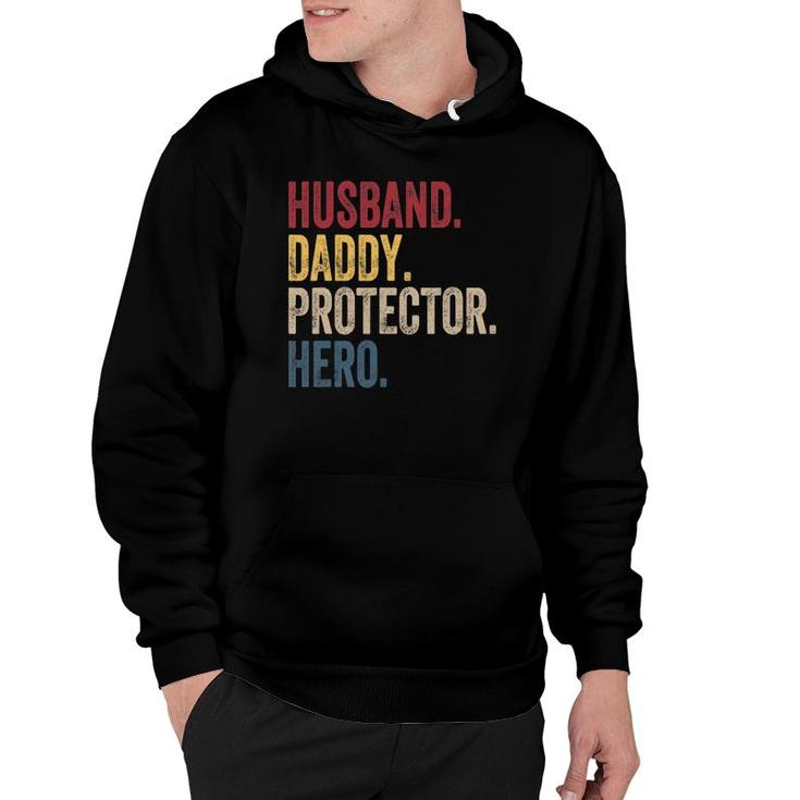 Husband Daddy Protector Hero Fathers Day Vintage Hoodie