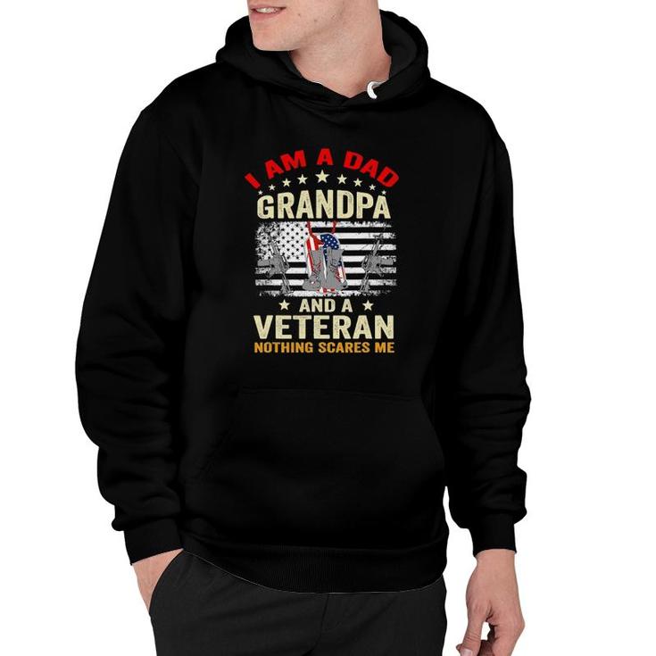 I Am A Dad Grandpa And A Veteran Funny Veterans Day Usa Flag Hoodie