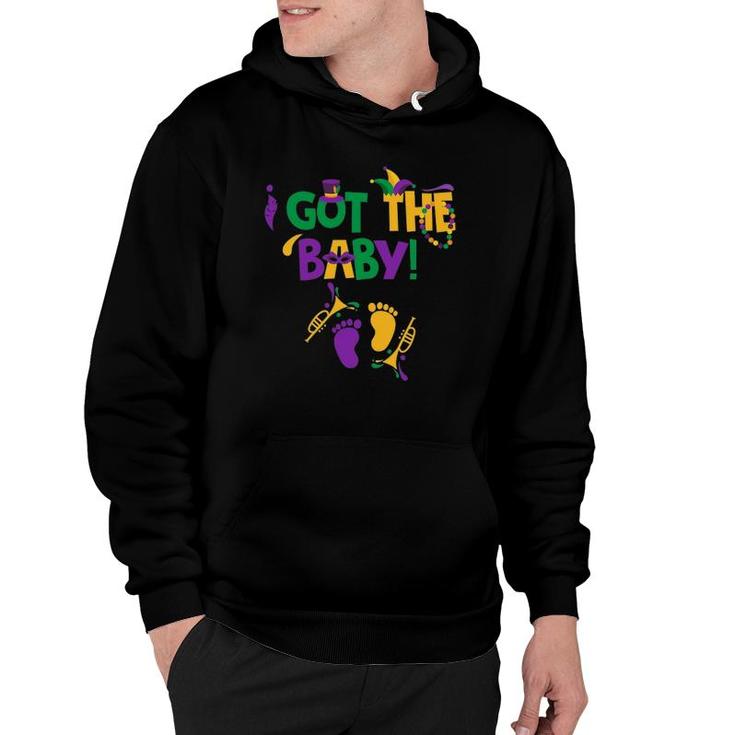I Got The Baby Mardi Gras Pregnancy Announcement Outfit Hoodie