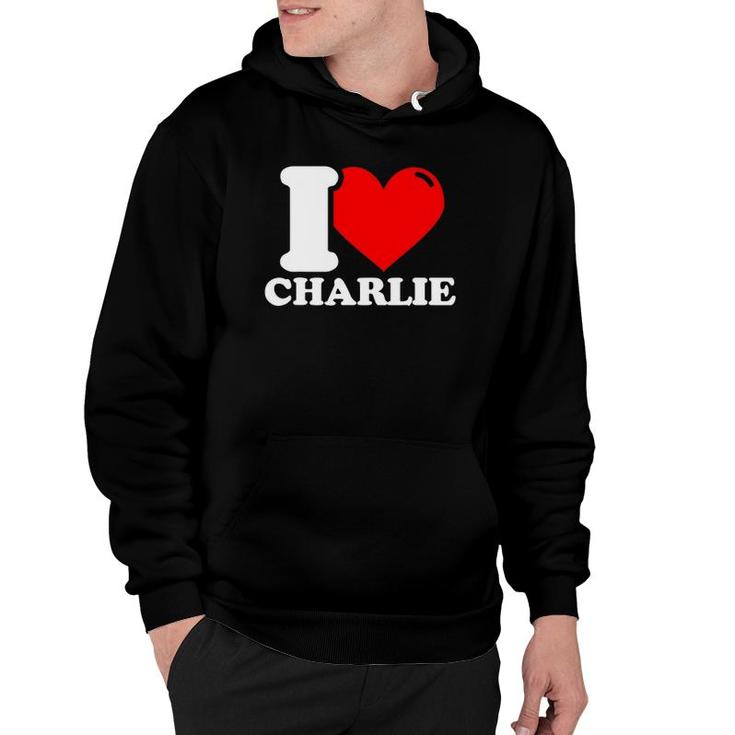 I Love Charlie Red Heart Gift Hoodie