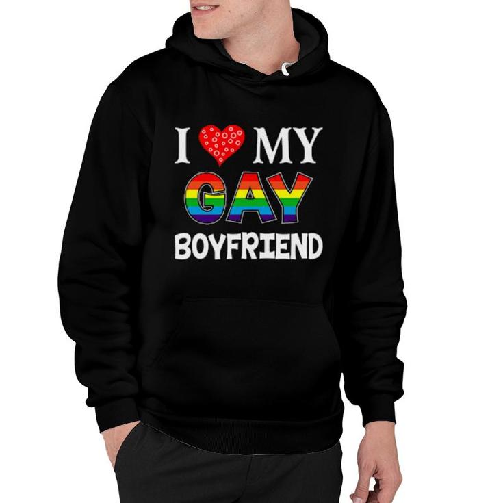 I Love My Gay Boyfriend Lgbt Lesbian Rainbow Proud Pride  Tee Hoodie