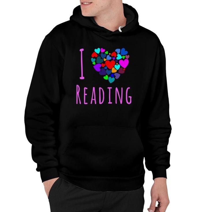 I Love Reading - Heart Love Books  Reading Club Hoodie