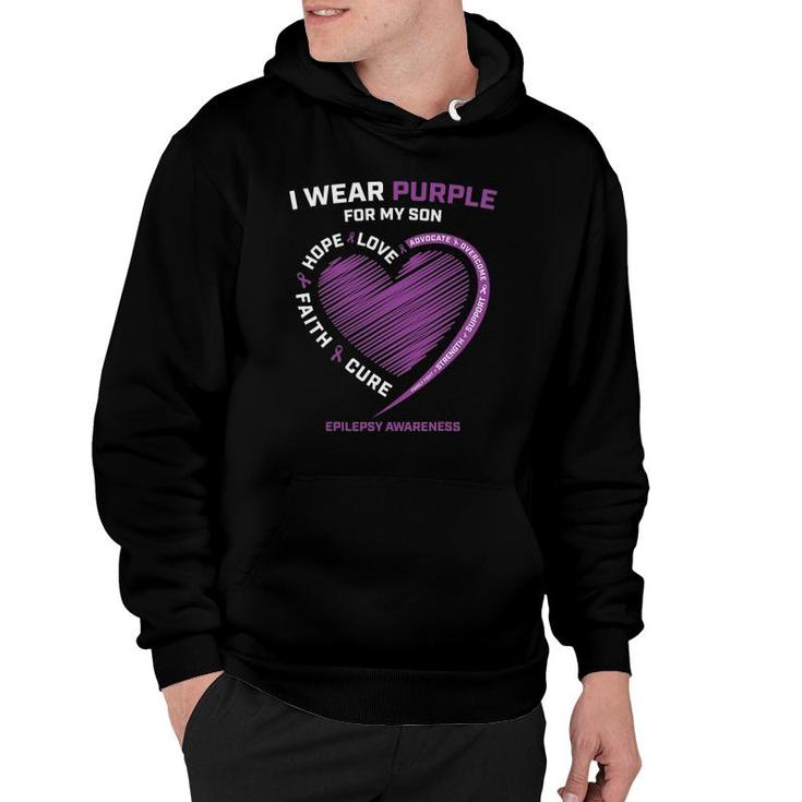 I Wear Purple For My Son Epilepsy Awareness Mom Dad Women Hoodie