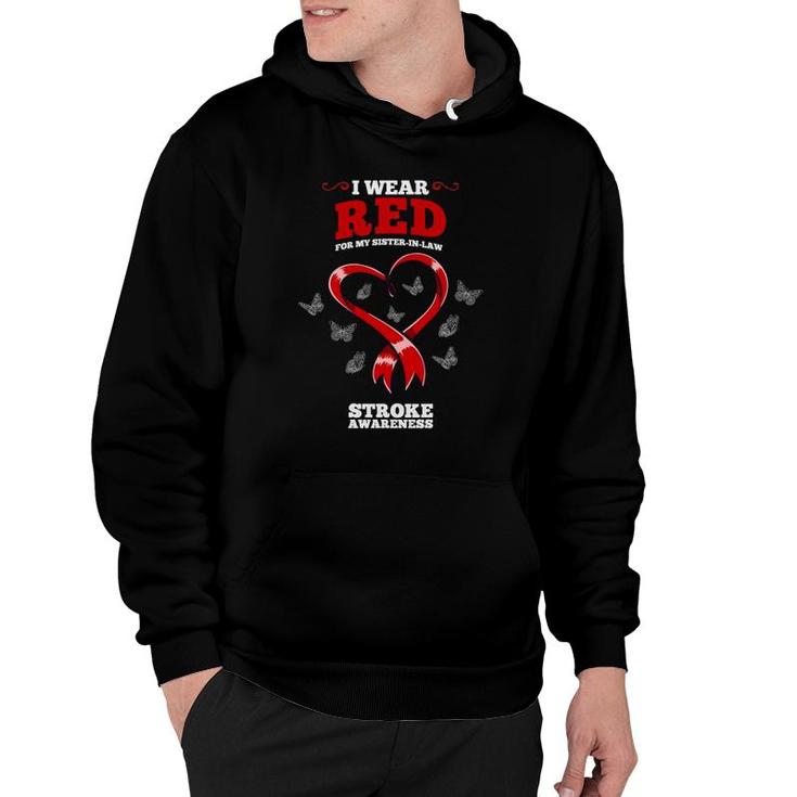 I Wear Red For My Sister In Law Stroke Awareness Hoodie