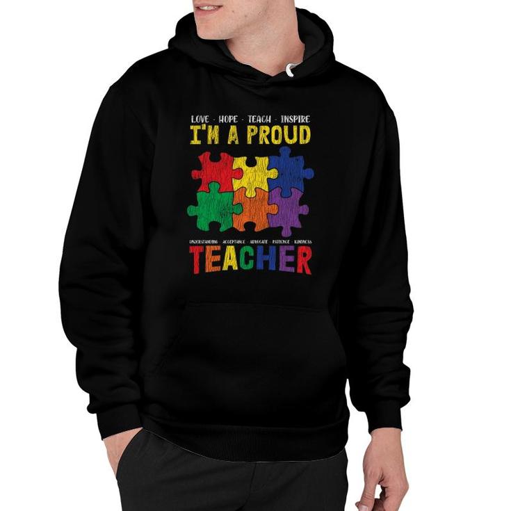 I'm A Proud Teacher Students Autistic Kids Autism Awareness Hoodie