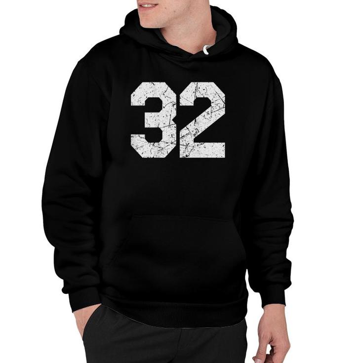 Jersey Uniform Number 32 Athletic Style Sports Back Graphic Hoodie