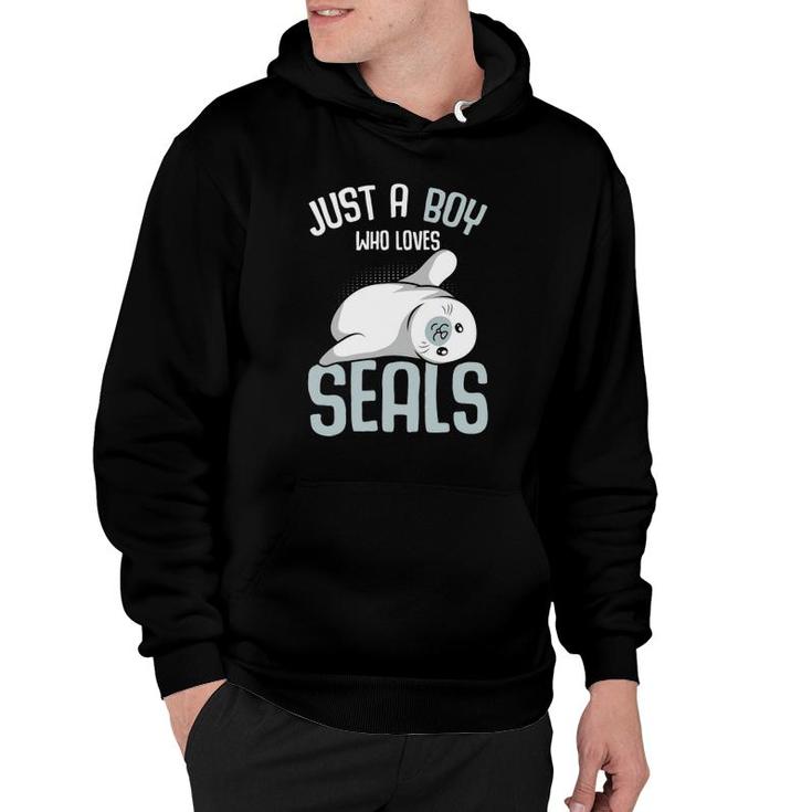 Just A Boy Who Loves Seals Sea Lion Boys Kids Hoodie