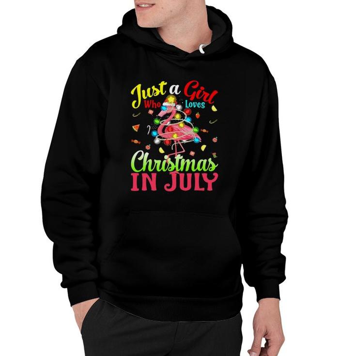 Just A Girl Who Loves Christmas In July Flamingo Hoodie