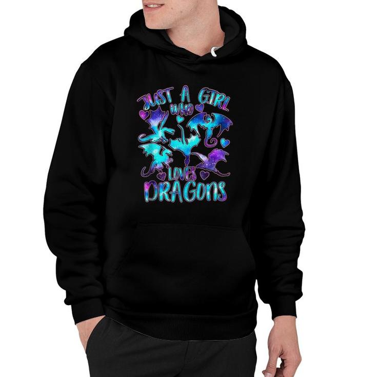 Just A Girl Who Loves Dragons Galaxy Dragon Lover Girls Hoodie