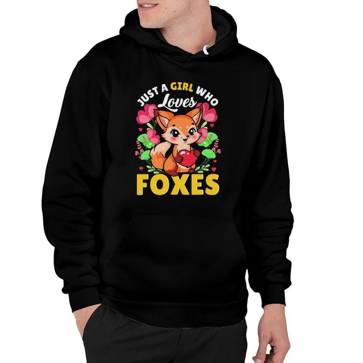 Just A Girl Who Loves Foxes Kid Teen Girls Funny Red Fox Hoodie