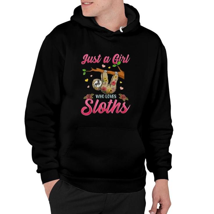 Just A Girl Who Loves Sloths Gift Sloth Hoodie