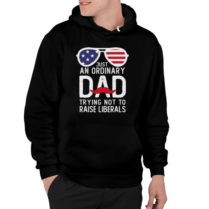 Just An Ordinary Dad Trying Not To Raise Liberals Beard Dad Hoodie