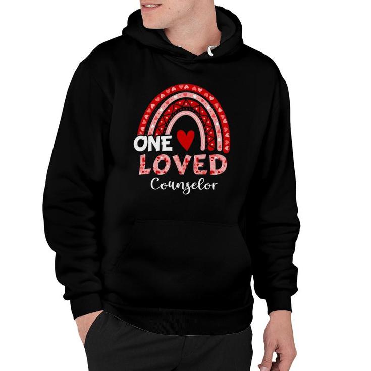 Leopard Rainbow One Loved Counselor Valentine's Day Matching Hoodie
