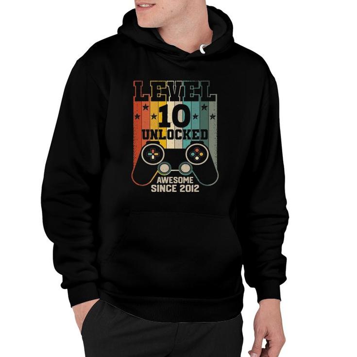 Level 10 Unlocked Awesome 2012 Boy Video Game 10Th Birthday Hoodie