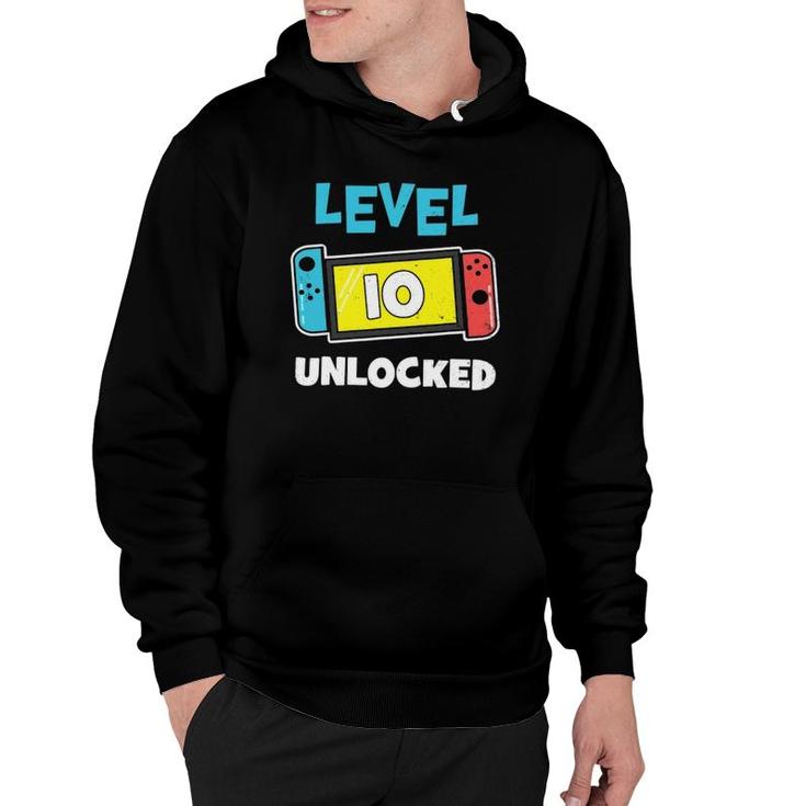 Level 10 Unlocked Gamer 10Th Birthday Video Game Lovers Hoodie