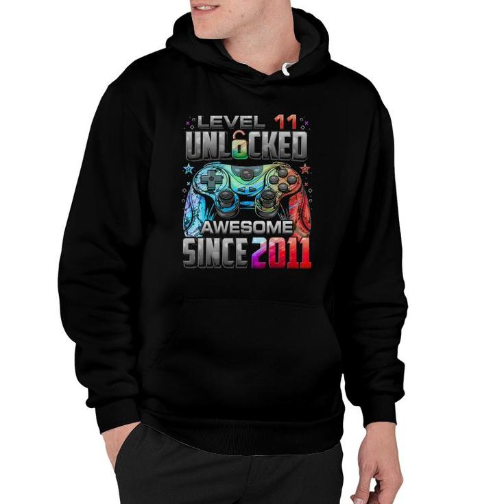 Level 11 Unlocked Awesome Since 2011 11Th Birthday Gaming Hoodie