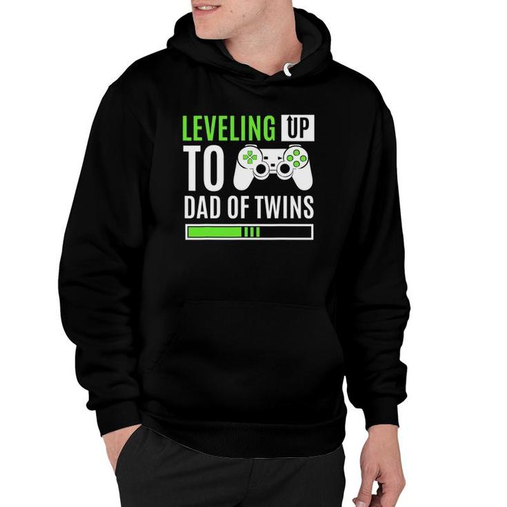 Leveling Up To Dad Of Twins Gaming Gender Reveal Celebration Hoodie