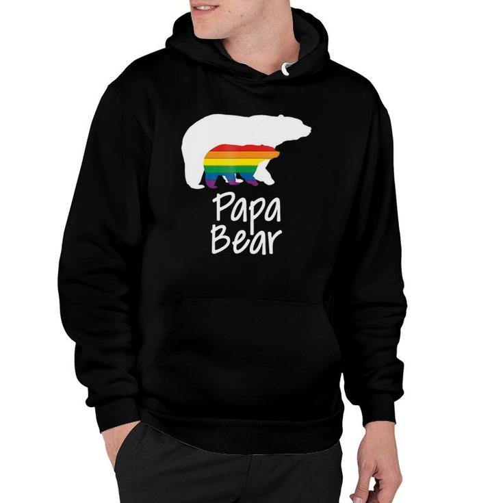 Lgbt Dad Papa Bear Mothers Gay Lesbian Pride Rainbow Hoodie