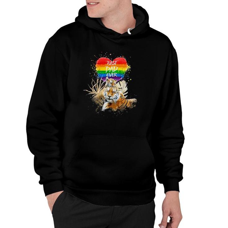 Lgbt Pride Daddy Tiger Rainbow Best Dad Ever Father's Day Hoodie
