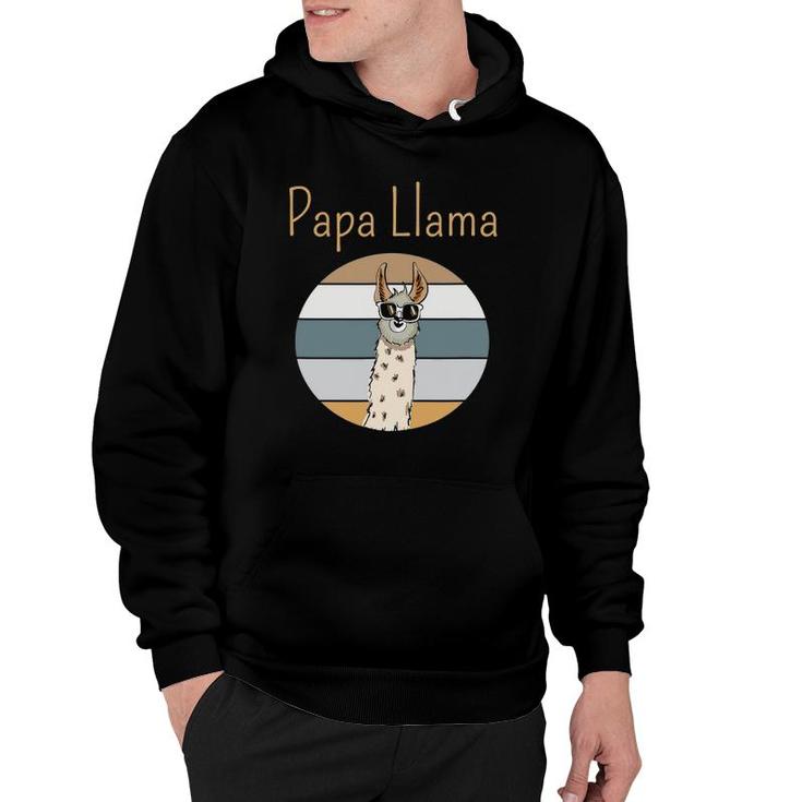 Llama Dad Matching Papa Alpaca Lover Father's Day Gift Hoodie
