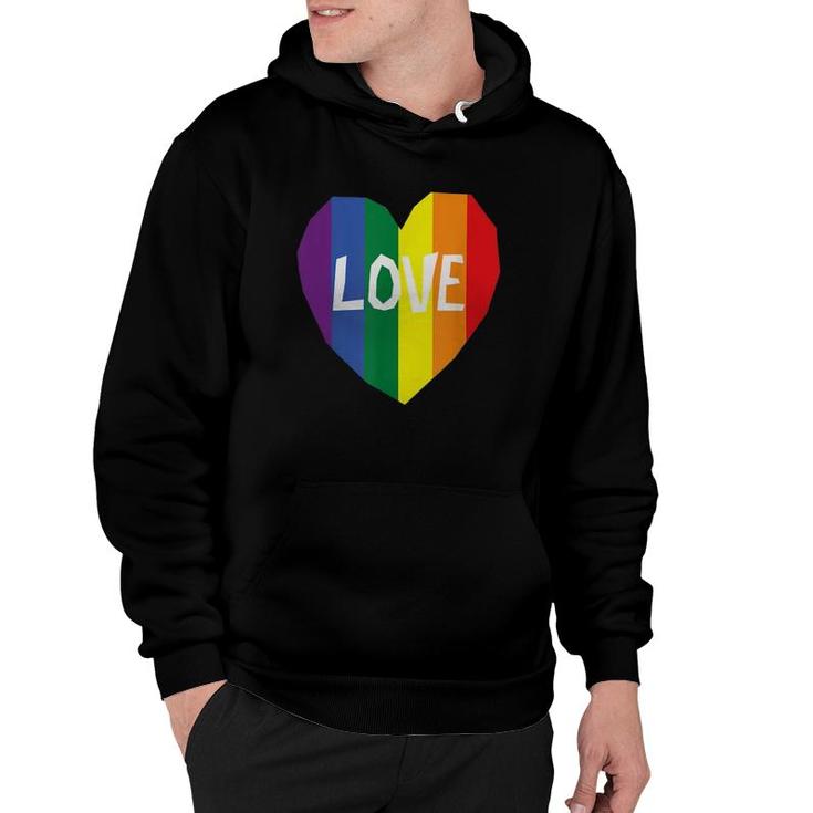 Love Gay Pride Lgbt Rainbow Flag Heart Hoodie