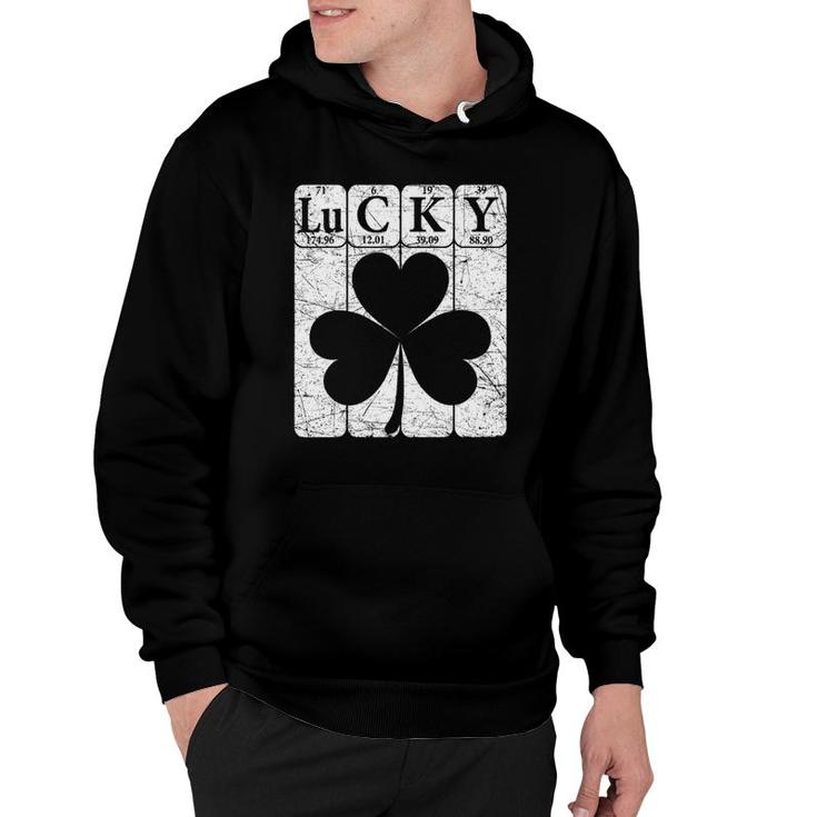 Lucky Shamrock Periodic Table Elements St Patrick's Day Nerd Hoodie