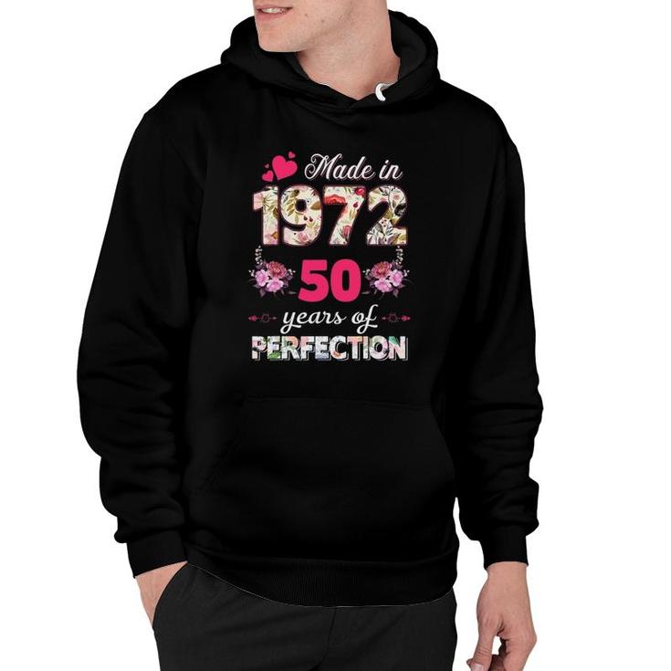 Made In 1972 Floral 50 Years Old 50Th Birthday Gifts Women Hoodie