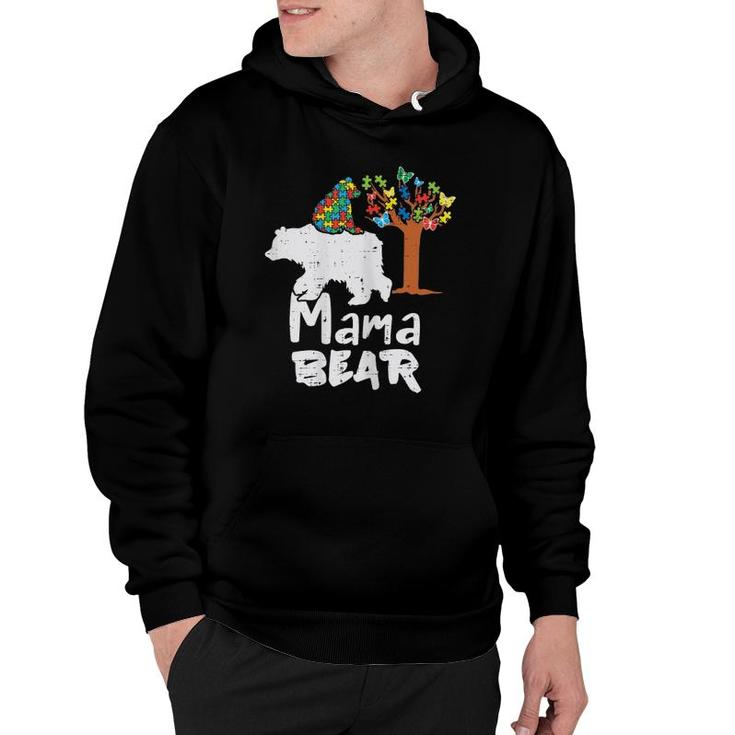 Mama Bear Puzzle Mother's Day Autism Awareness Mom Mama Women Hoodie