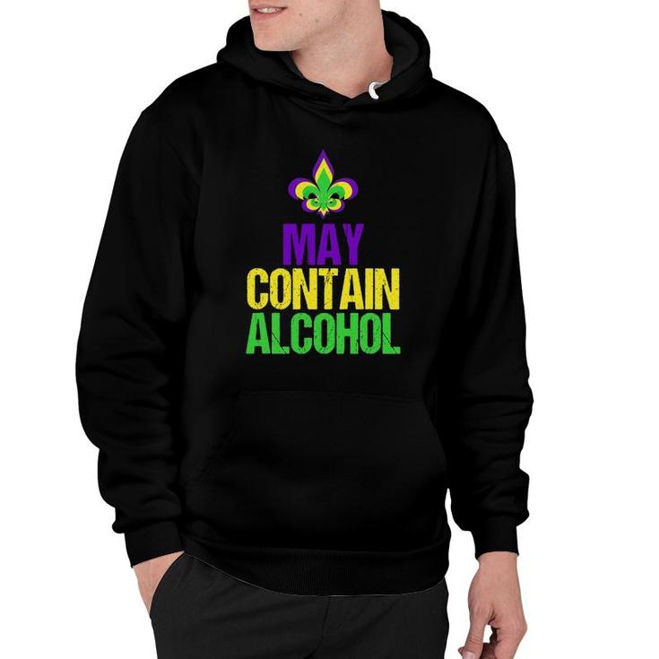 May Contain Alcohol- Funny Mardi Gras Hoodie