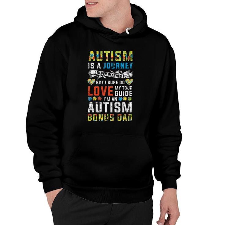Mens Autism Bonus Dad Journey Quote Autism Awareness Hoodie