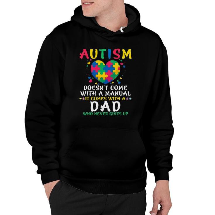 Mens Autism Doesn't Come With Manual Dad Autism Awareness Puzzle Hoodie