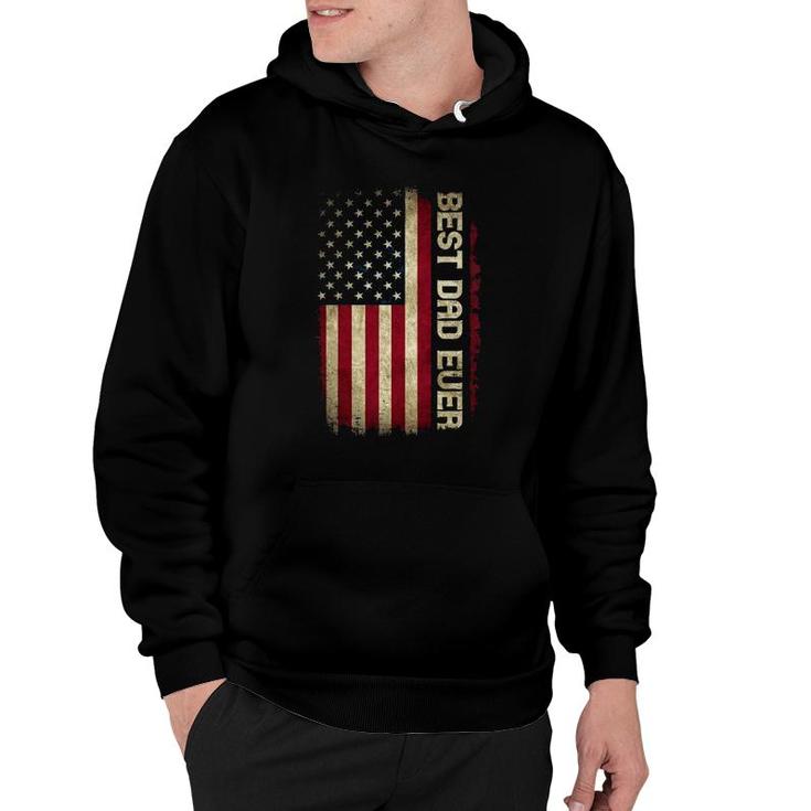 Mens Best Dad Ever Husband Fathers Day American Flag For Dad Hoodie