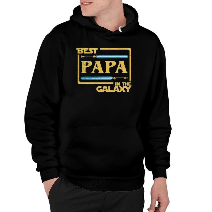 Mens Best Papa In The Galaxy Funny Father's Day Hoodie